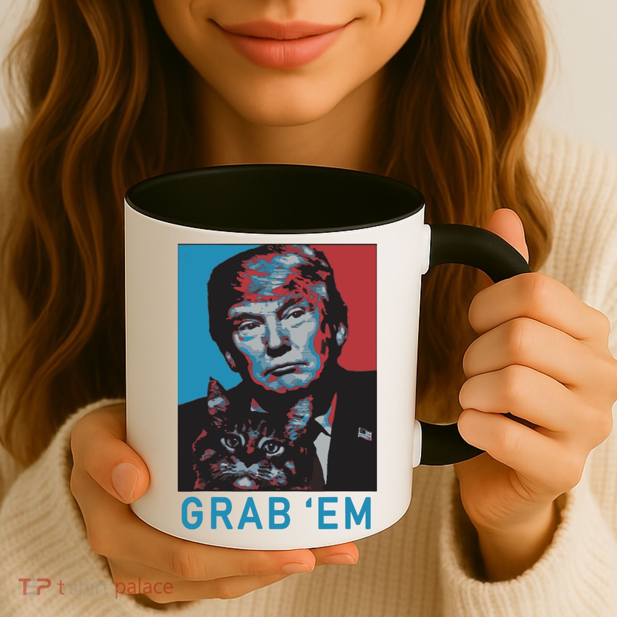 Funny Trump Cat Grab Em Cat Coffee Mug