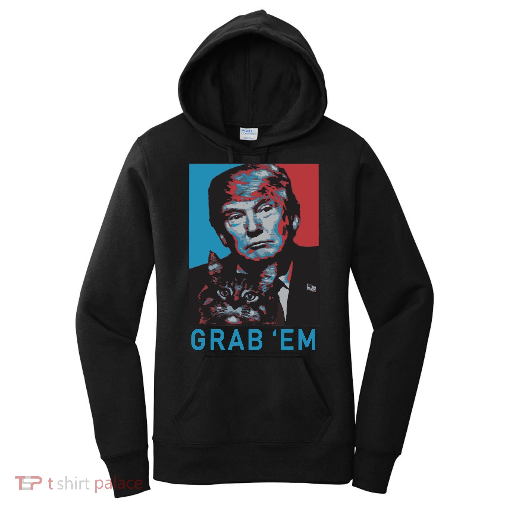 Funny Trump Cat Grab Em Cat Women's Hoodie