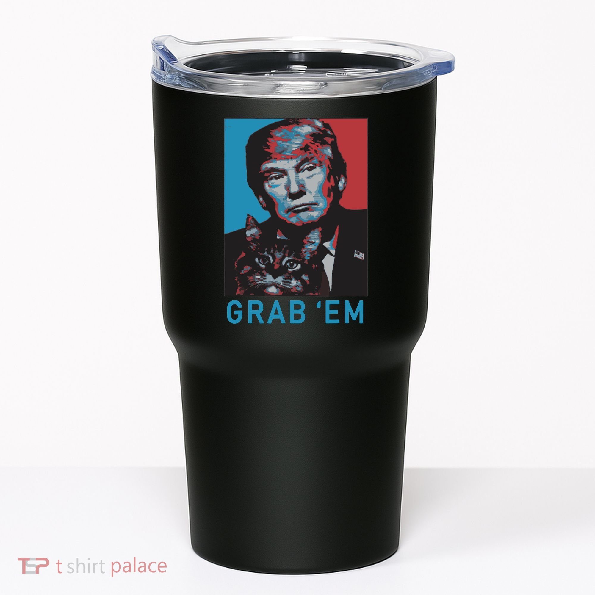 Funny Trump Cat Grab Em Cat Tumbler