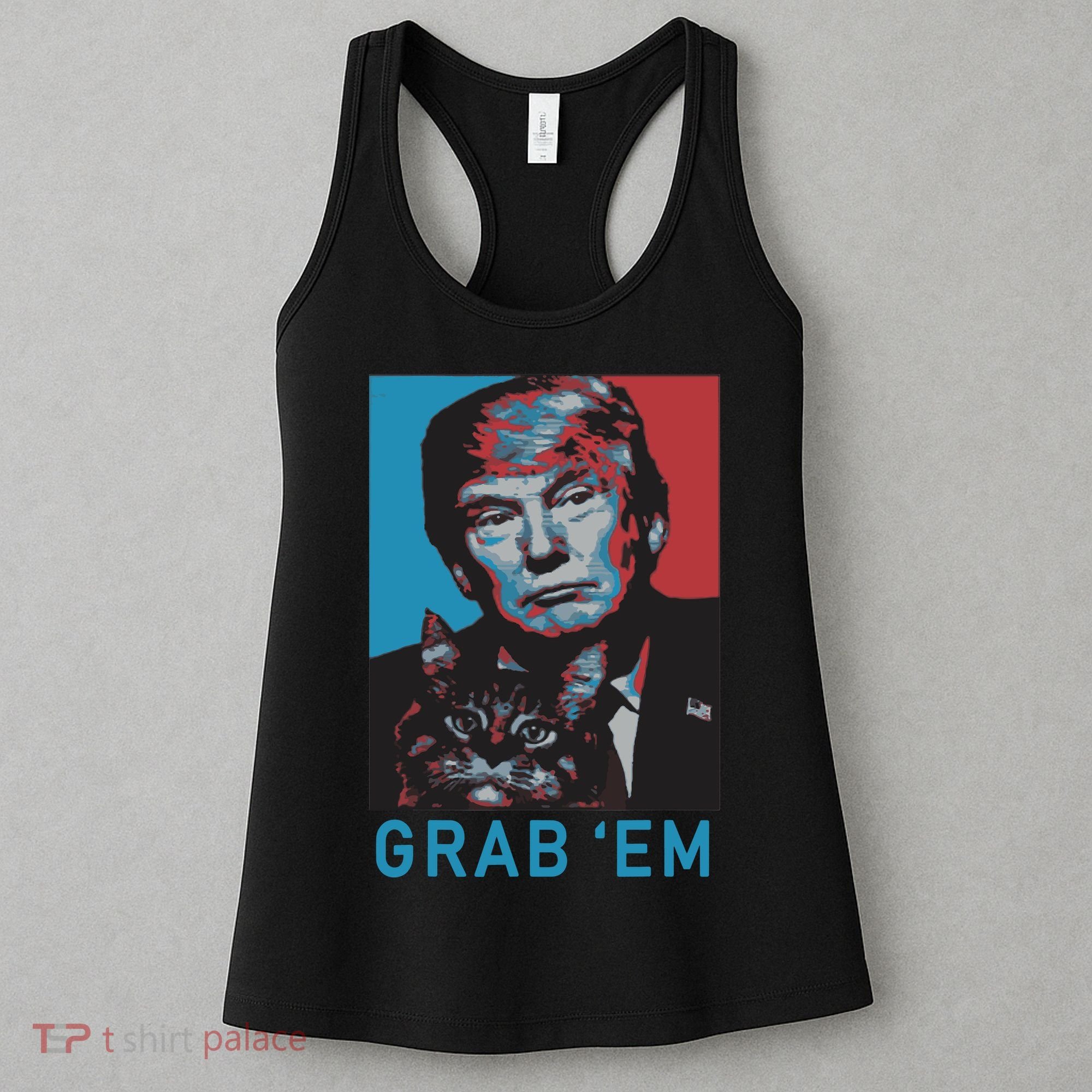 Funny Trump Cat Grab Em Cat Women's Tank Top