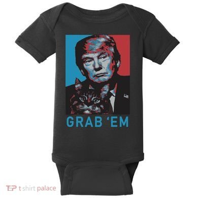 Funny Trump Cat Grab Em Cat Baby Bodysuit