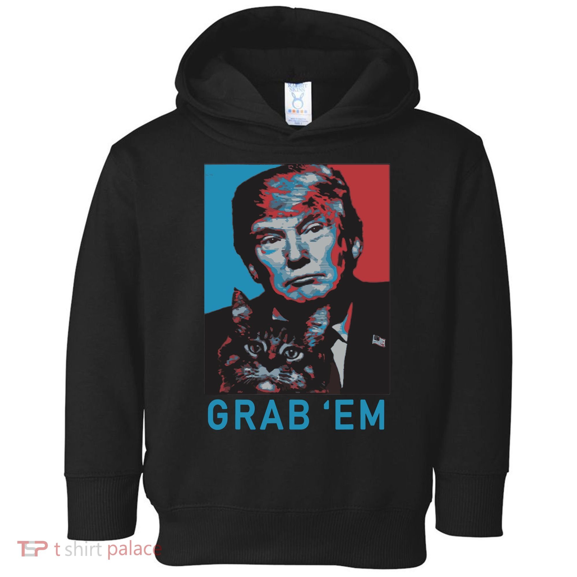 Funny Trump Cat Grab Em Cat Toddler Hoodie