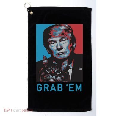 Funny Trump Cat Grab Em Cat Golf Towel