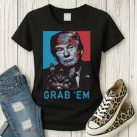 Funny Trump Cat Grab Em Cat Women's T-Shirt thumb 3