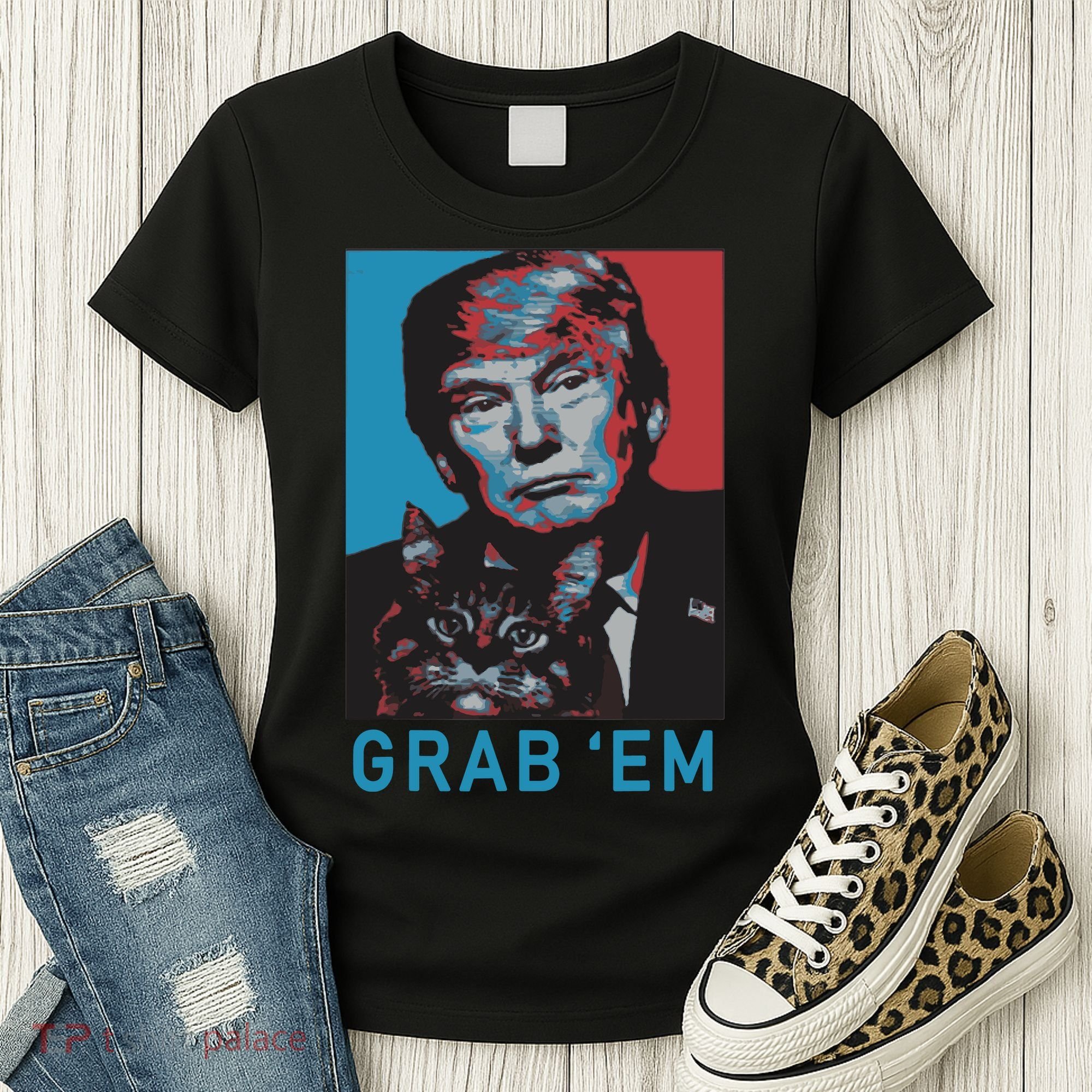 Funny Trump Cat Grab Em Cat Women's T-Shirt