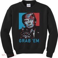 Funny Trump Cat Grab Em Cat Kids Sweatshirt thumb 0