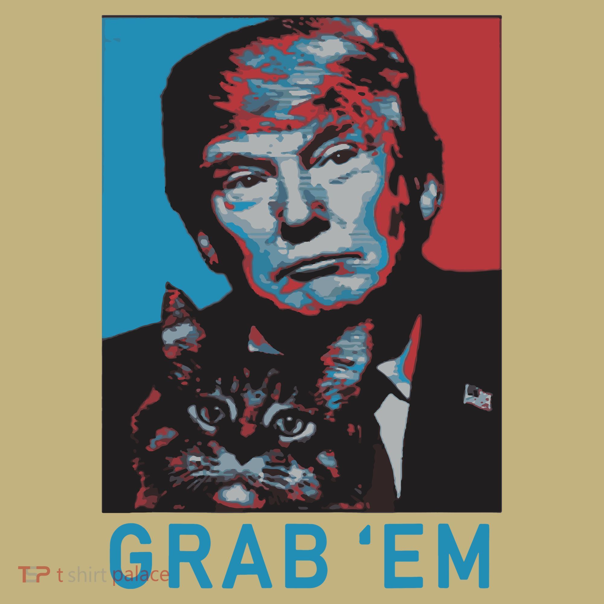 Funny Trump Cat Grab Em Cat Kids T-Shirt