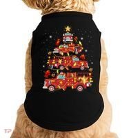 Fire Truck Christmas Tree Firefighter Xmas Fire Pajamas Gift Doggie Tank thumb 0