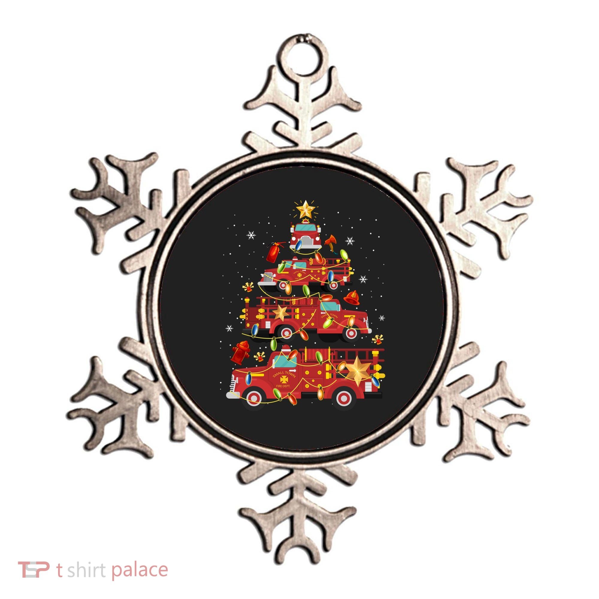 Fire Truck Christmas Tree Firefighter Xmas Fire Pajamas Gift Ornament