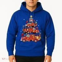 Fire Truck Christmas Tree Firefighter Xmas Fire Pajamas Gift Hoodie thumb 2
