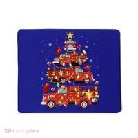 Fire Truck Christmas Tree Firefighter Xmas Fire Pajamas Gift Mousepad thumb 0