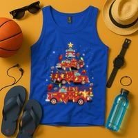 Fire Truck Christmas Tree Firefighter Xmas Fire Pajamas Gift Tank Top thumb 4