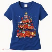 Fire Truck Christmas Tree Firefighter Xmas Fire Pajamas Gift Women's T-Shirt thumb 0