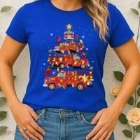 Fire Truck Christmas Tree Firefighter Xmas Fire Pajamas Gift Women's T-Shirt thumb 2