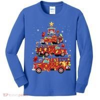 Fire Truck Christmas Tree Firefighter Xmas Fire Pajamas Gift Kids Long Sleeve Shirt thumb 0