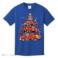 Fire Truck Christmas Tree Firefighter Xmas Fire Pajamas Gift Kids T-Shirt thumb 0