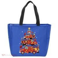 Fire Truck Christmas Tree Firefighter Xmas Fire Pajamas Gift Tote Bag thumb 0