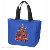 Fire Truck Christmas Tree Firefighter Xmas Fire Pajamas Gift Tote Bag thumb 3