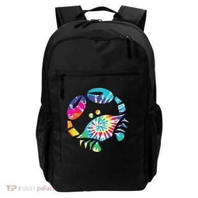 Fun Toy Crab Illustration Tie Dye Graphic Tee Backpack