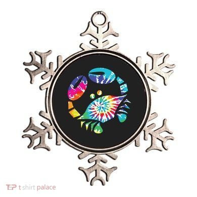 Fun Toy Crab Illustration Tie Dye Graphic Tee Ornament