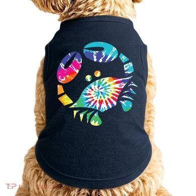 Fun Toy Crab Illustration Tie Dye Graphic Tee Doggie Tank