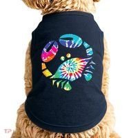 Fun Toy Crab Illustration Tie Dye Graphic Tee Doggie Tank thumb 0