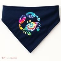 Fun Toy Crab Illustration Tie Dye Graphic Tee USA-Made Doggie Bandana thumb 0