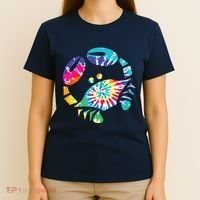 Fun Toy Crab Illustration Tie Dye Graphic Tee T-Shirt thumb 4