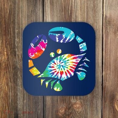 Fun Toy Crab Illustration Tie Dye Graphic Tee Coaster