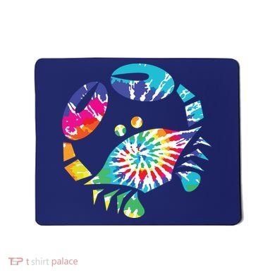 Fun Toy Crab Illustration Tie Dye Graphic Tee Mousepad
