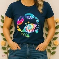 Fun Toy Crab Illustration Tie Dye Graphic Tee Women's T-Shirt thumb 2
