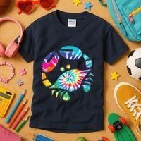 Fun Toy Crab Illustration Tie Dye Graphic Tee Kids T-Shirt thumb 3