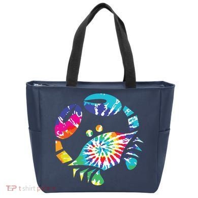 Fun Toy Crab Illustration Tie Dye Graphic Tee Bag