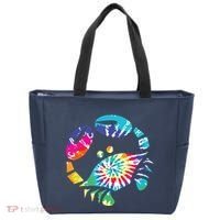 Fun Toy Crab Illustration Tie Dye Graphic Tee Tote Bag thumb 0