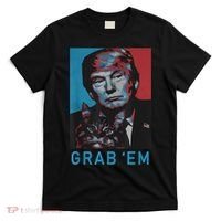 Funny Trump Cat Grab' Em Vintage Retro Trump Gift T-Shirt thumb 0