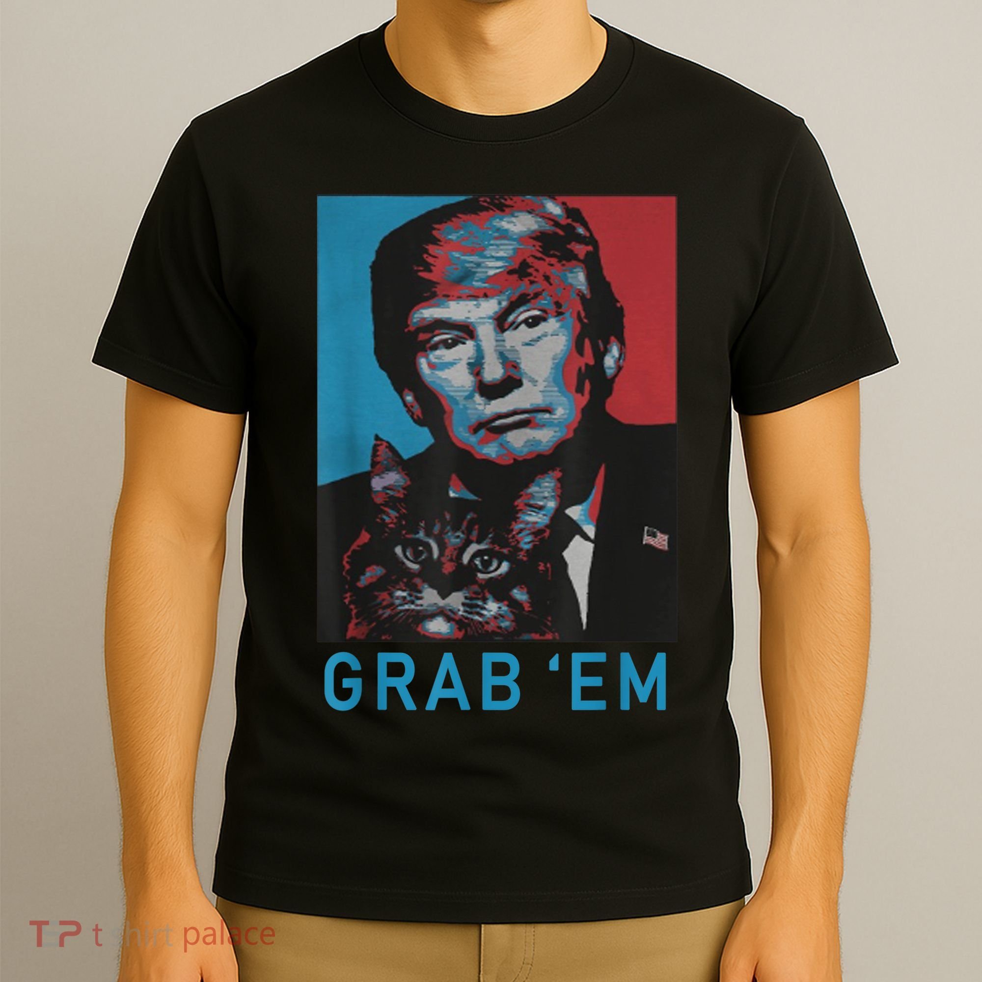 Funny Trump Cat Grab' Em Vintage Retro Trump Gift T-Shirt