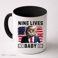 Funny Trump Cat 9 Lives Baby Nine Lives Cat Coffee Mug thumb 0