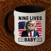 Funny Trump Cat 9 Lives Baby Nine Lives Cat Coffee Mug thumb 2