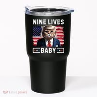 Funny Trump Cat 9 Lives Baby Nine Lives Cat Tumbler thumb 0
