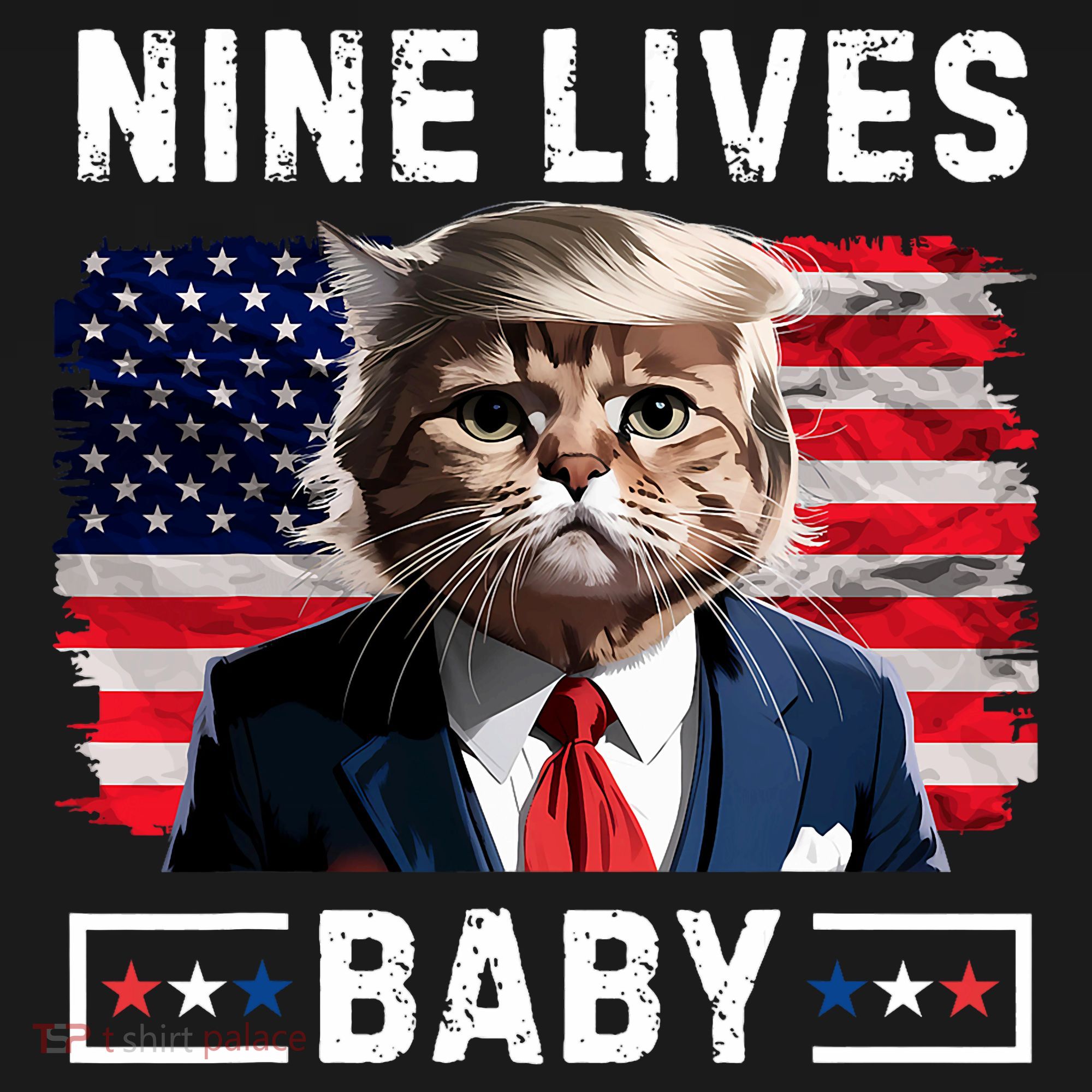 Funny Trump Cat 9 Lives Baby Nine Lives Cat Ornament
