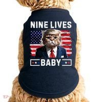 Funny Trump Cat 9 Lives Baby Nine Lives Cat Doggie Tank thumb 0