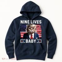 Funny Trump Cat 9 Lives Baby Nine Lives Cat Hoodie thumb 0