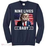 Funny Trump Cat 9 Lives Baby Nine Lives Cat Sweatshirt thumb 0