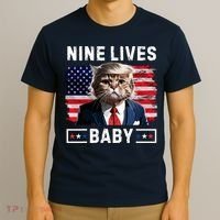 Funny Trump Cat 9 Lives Baby Nine Lives Cat T-Shirt thumb 3