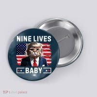 Funny Trump Cat 9 Lives Baby Nine Lives Cat Button thumb 0