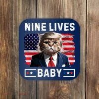 Funny Trump Cat 9 Lives Baby Nine Lives Cat Coaster thumb 0