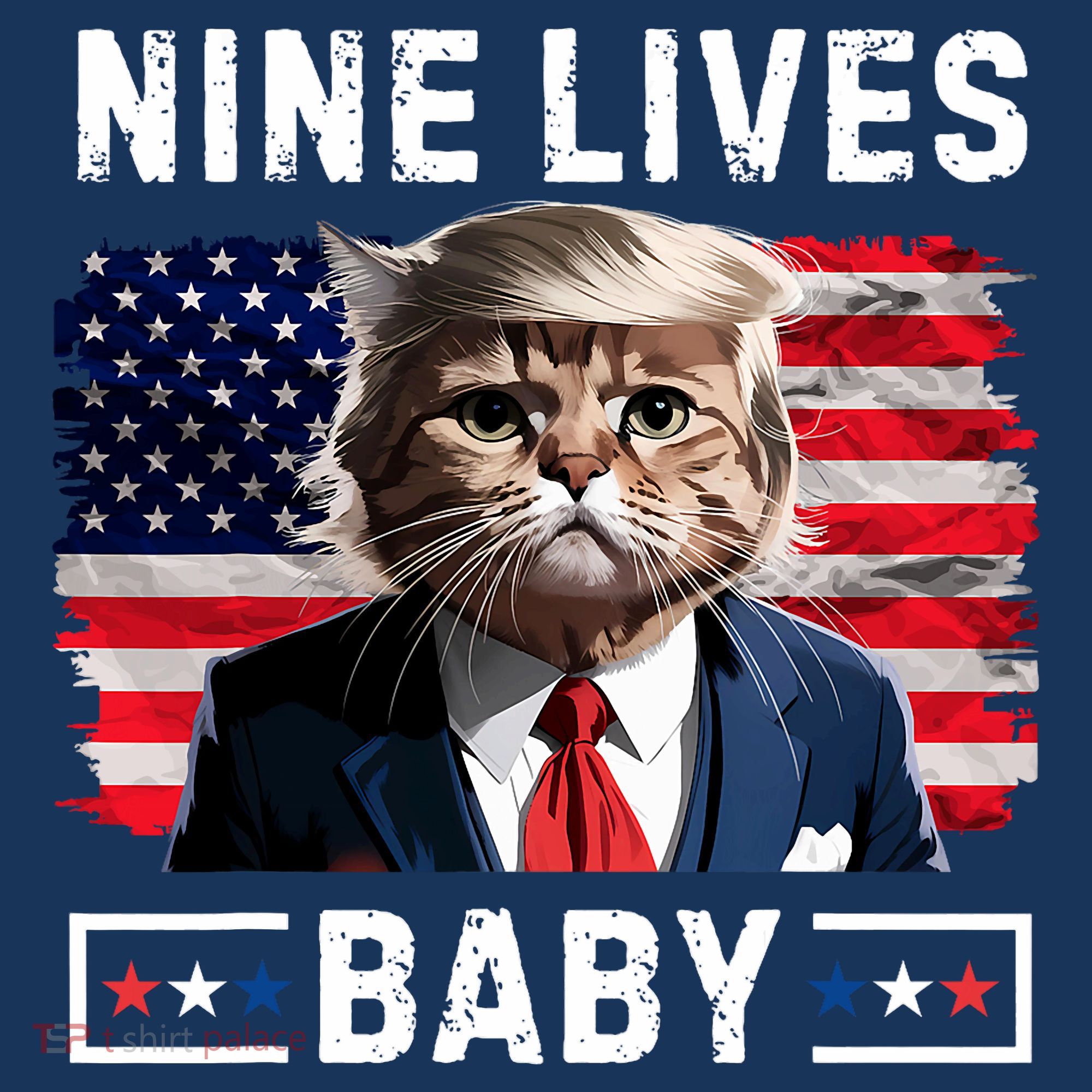 Funny Trump Cat 9 Lives Baby Nine Lives Cat Polo