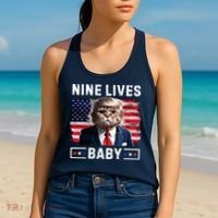 Funny Trump Cat 9 Lives Baby Nine Lives Cat Women's Tank Top thumb 2