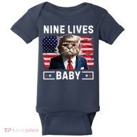 Funny Trump Cat 9 Lives Baby Nine Lives Cat Baby Bodysuit thumb 0