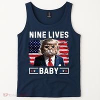 Funny Trump Cat 9 Lives Baby Nine Lives Cat Tank Top thumb 2